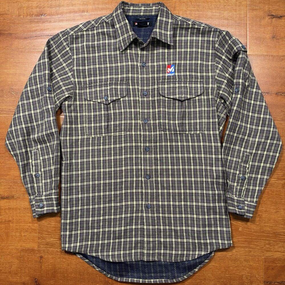 Millet Button Up Shirt Mens M Purple Plaid Wool Blend Vetements High Altitude